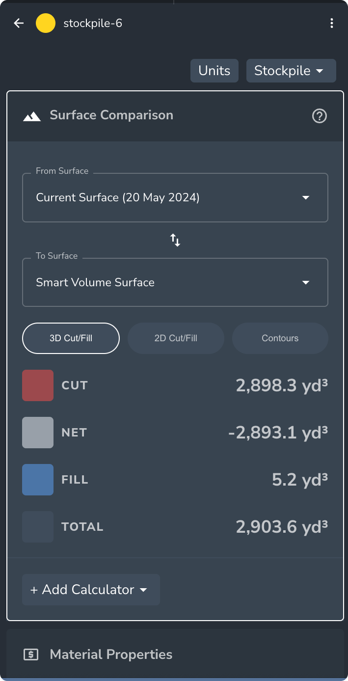 stockpile measurement cut-fill